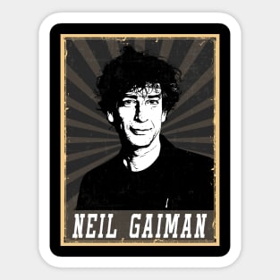 80s Style Neil Gaiman Sticker